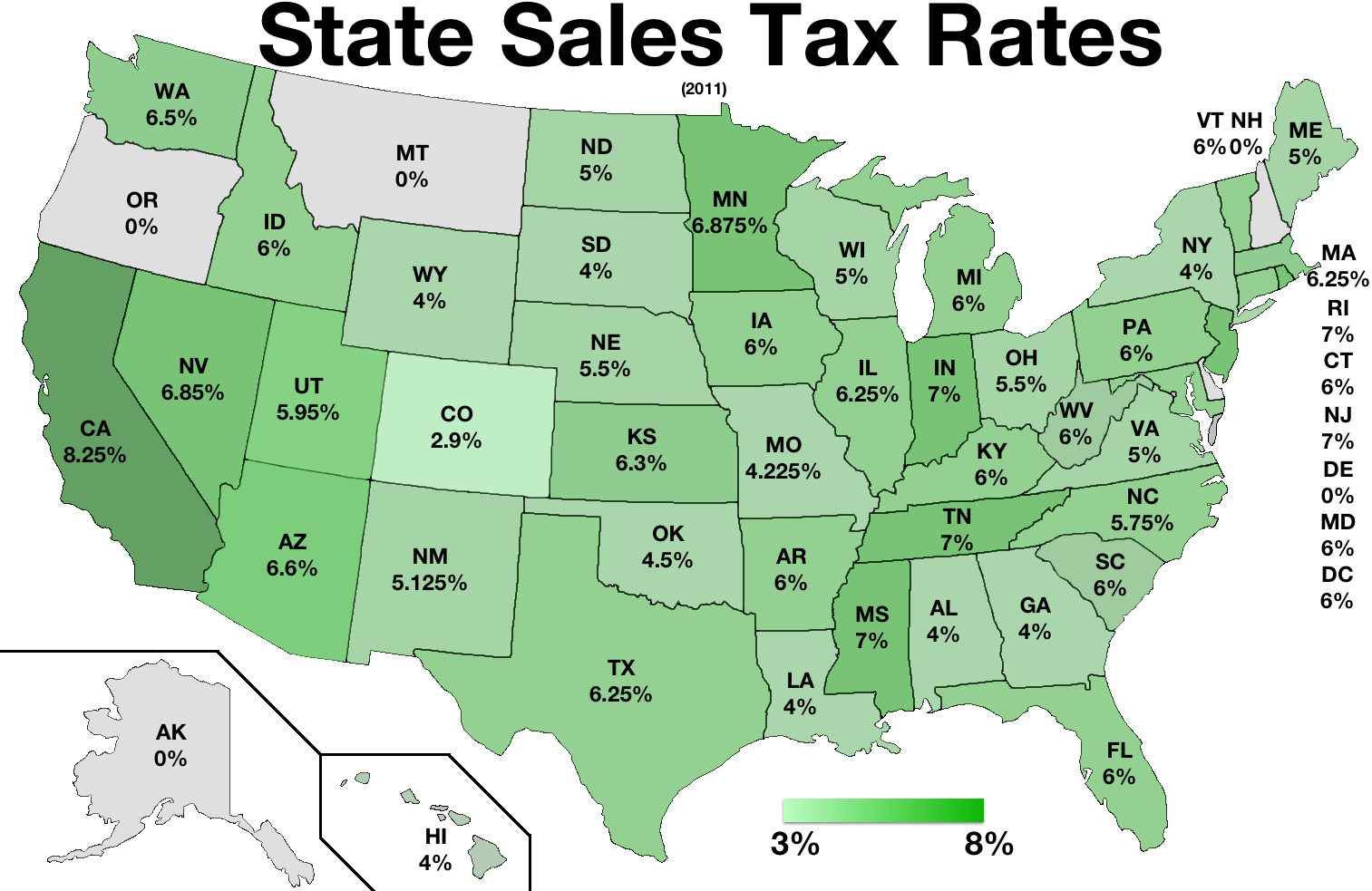 State sales tax rates