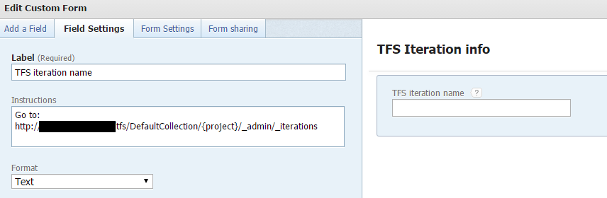 Add custom form for Projects